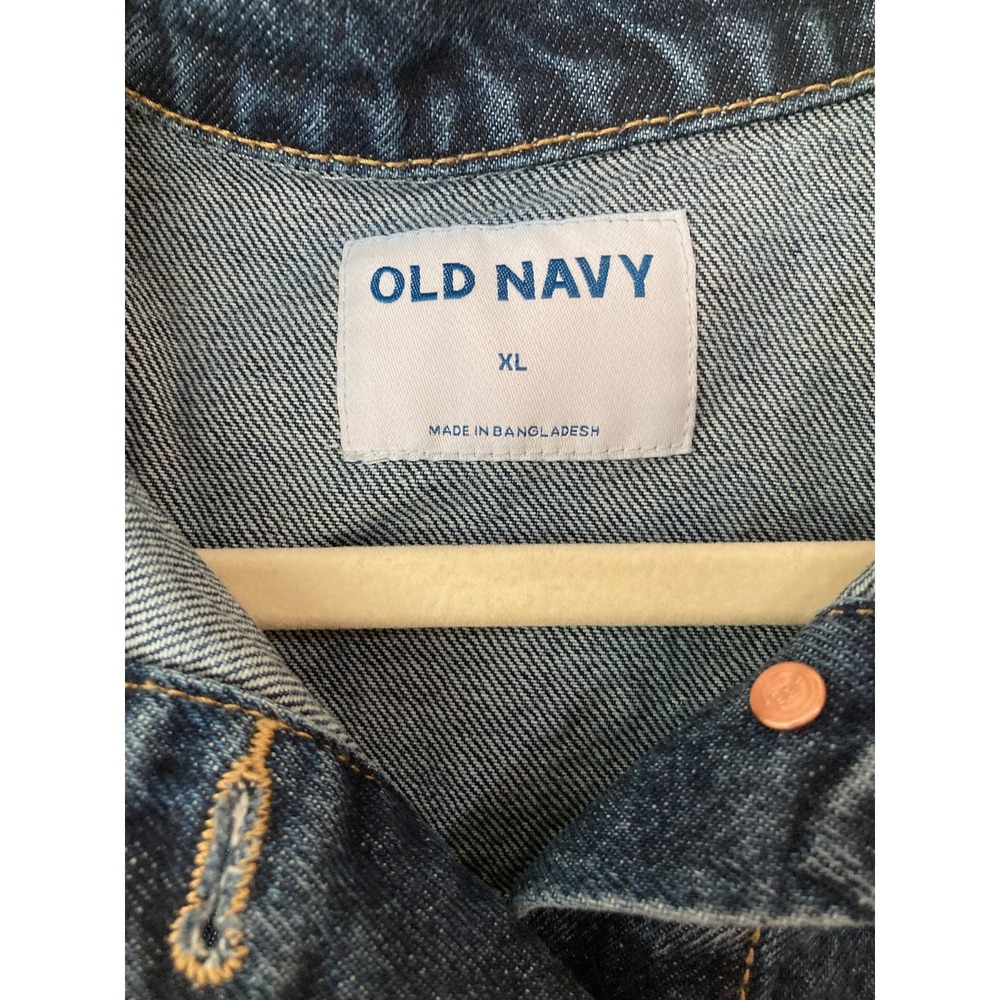 Old Navy Dark Wash Denim Trucker Jacket XL Classic Casual Americana Streetwear - Picture 3 of 5